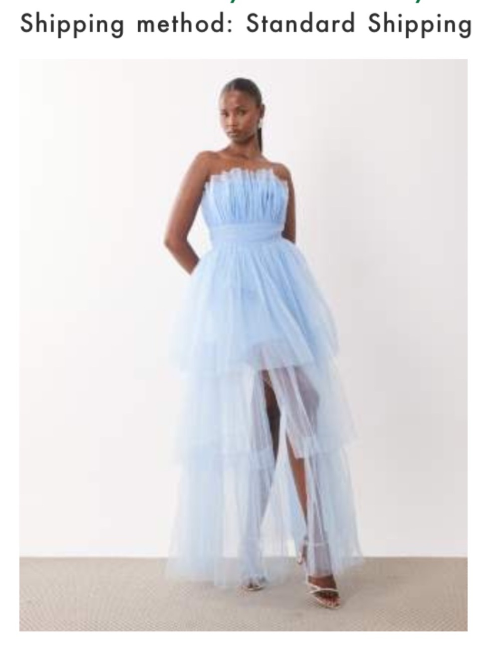 ASOS Strapless Light Blue Tulle High-Low Gown